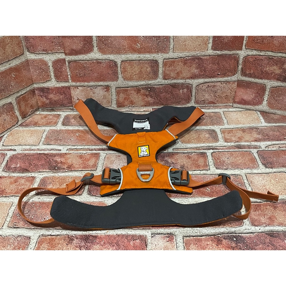 Ruffwear Front Range Dog Harness Orange Gray Padded No Pull L/XL